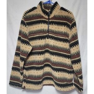 Mountain and Isles Mens Sherpa Fleece Quarter Zip Southwestern Aztec Pullover M